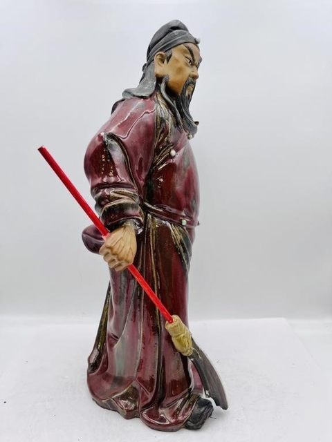 古玩陶瓷石灣窯變關公造像真品鑒賞圖