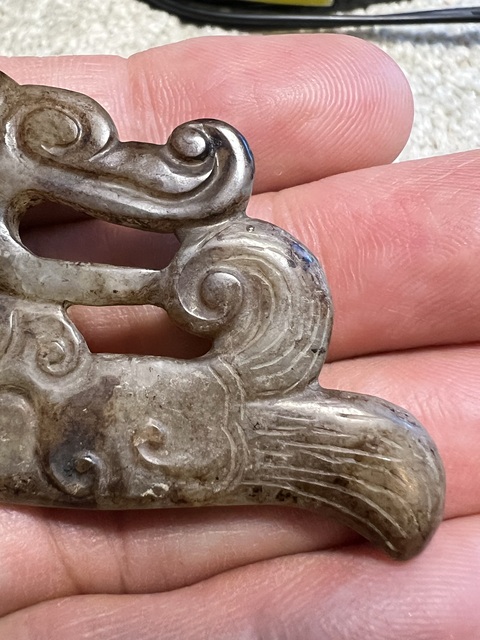 古玩玉器仿古做舊玉龍形件真品鑒賞圖