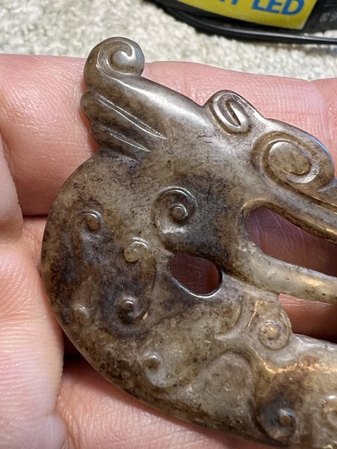 古玩玉器仿古做舊玉龍形件真品鑒賞圖
