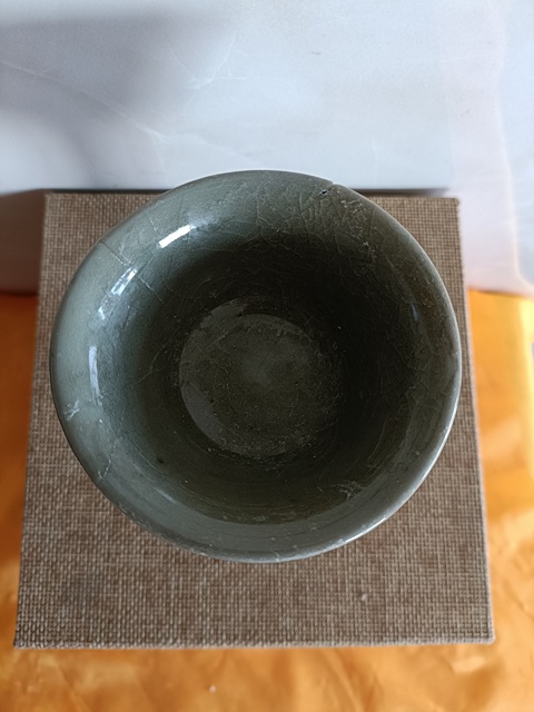 古玩陶瓷龍泉青瓷高足杯真品鑒賞圖