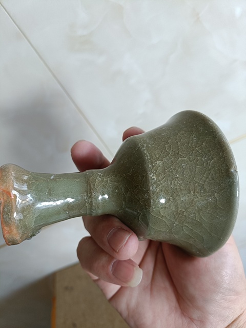 古玩陶瓷龍泉青瓷高足杯真品鑒賞圖