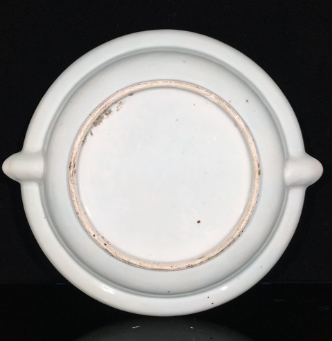 古玩陶瓷粉彩龍紋雙耳盤真品鑒賞圖