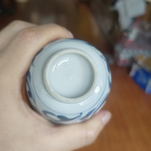 古玩陶瓷清康熙 青花花卉紋杯真品鑒賞圖