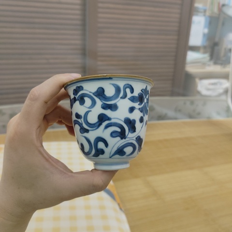 古玩陶瓷清康熙 青花花卉紋杯真品鑒賞圖