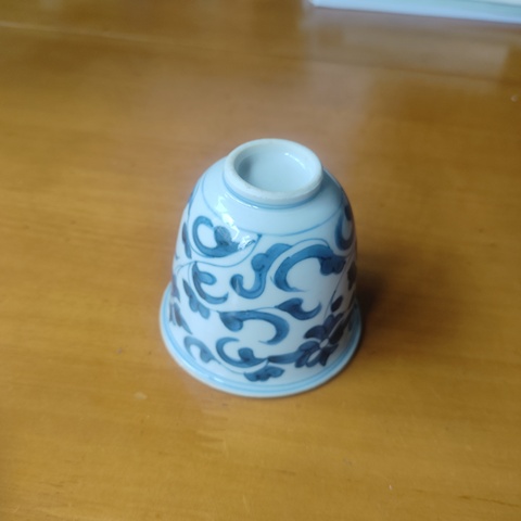 古玩陶瓷清康熙 青花花卉紋杯真品鑒賞圖