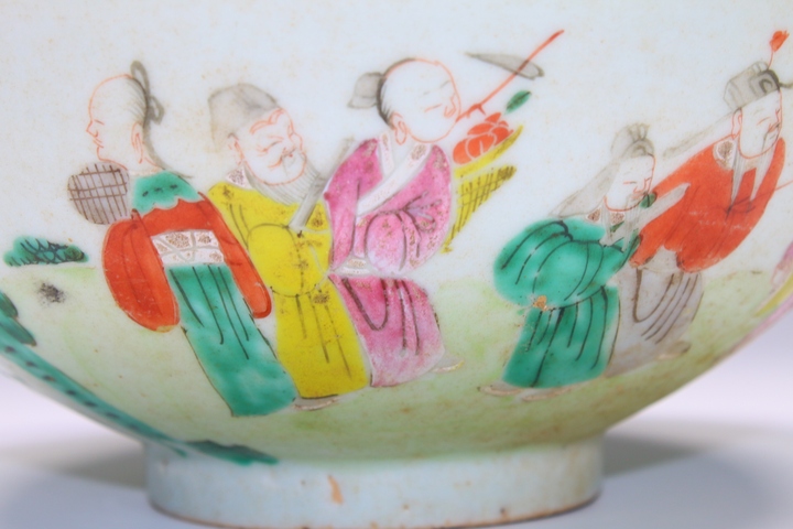 古玩陶瓷清道光·粉彩十二花神大碗拍賣，當(dāng)前價格572元