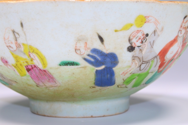 古玩陶瓷清道光·粉彩十二花神大碗拍賣，當(dāng)前價格572元