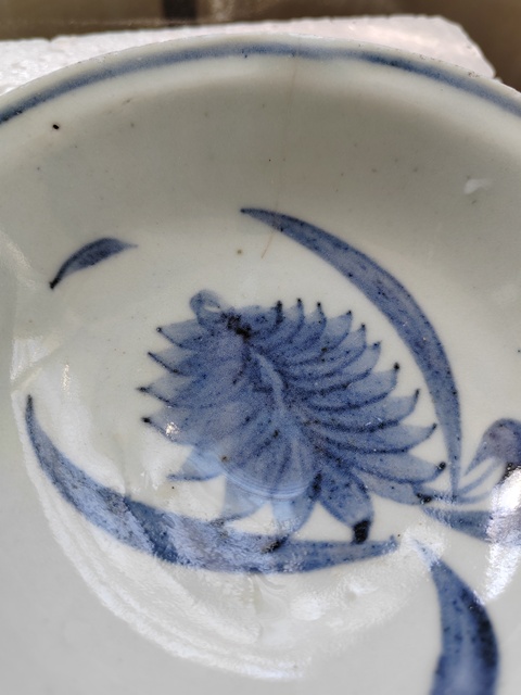 古玩陶瓷青花鳳梨紋小碟子拍賣,當前價格380元