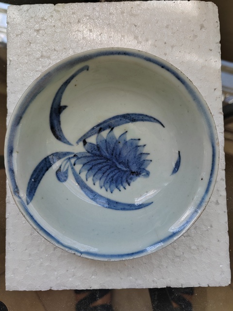古玩陶瓷青花鳳梨紋小碟子拍賣,當前價格380元
