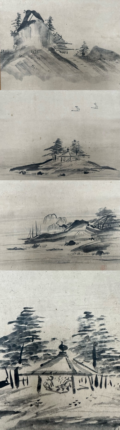 古玩字畫山水雙軸真品鑒賞圖