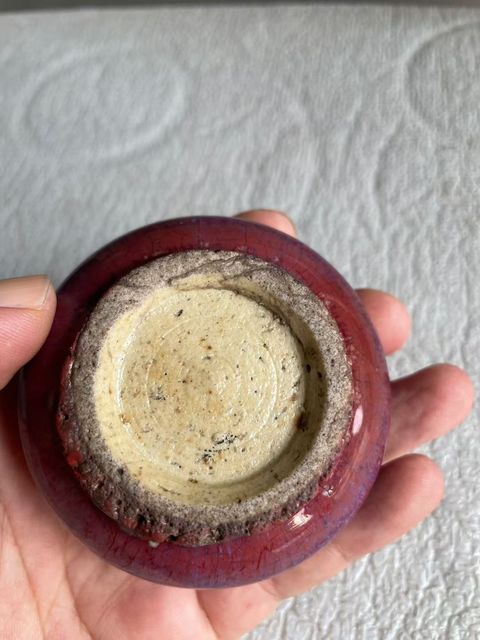 古玩陶瓷窯變釉水盂真品鑒賞圖