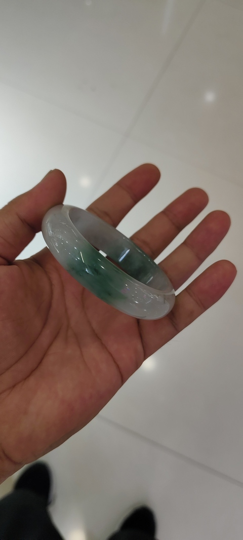 古玩玉器翡翠手鐲真品鑒賞圖