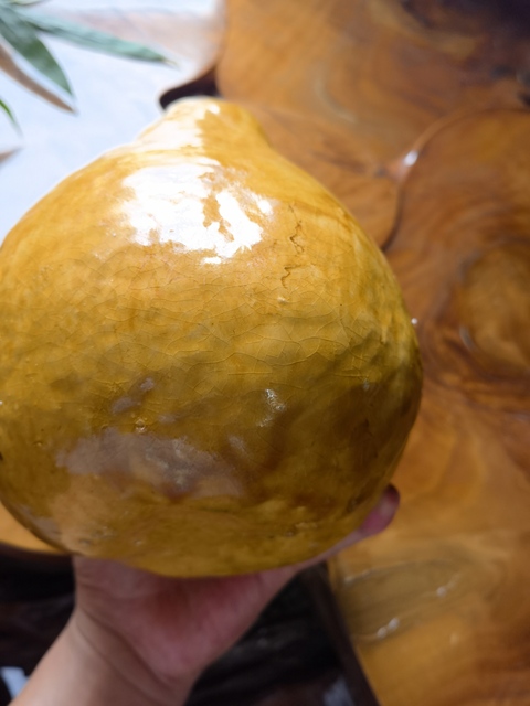古玩陶瓷黃釉像生瓷真品鑒賞圖