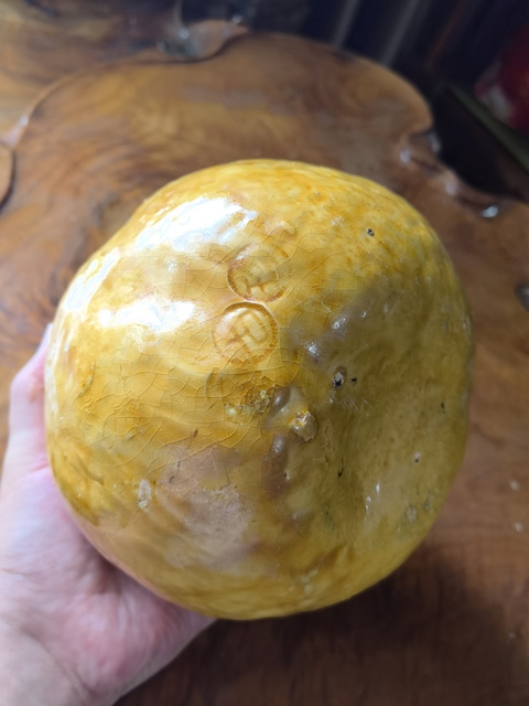 古玩陶瓷黃釉像生瓷真品鑒賞圖