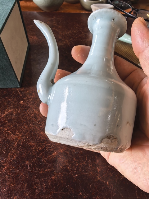 古玩陶瓷白釉酒壺真品鑒賞圖