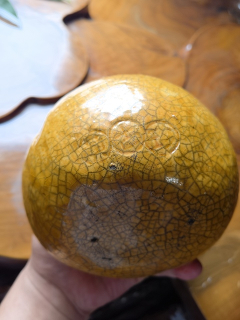 古玩陶瓷黃釉像生瓷真品鑒賞圖