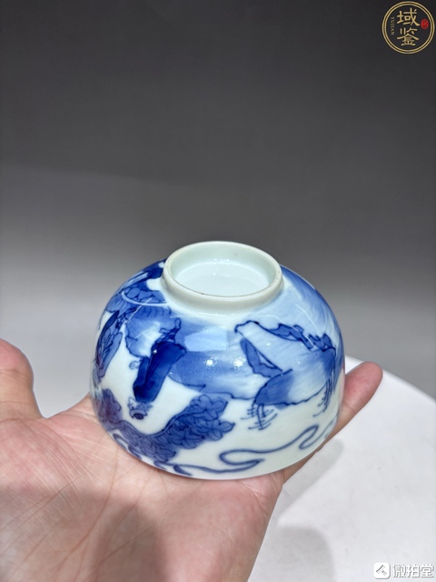 古玩陶瓷人物紋青花茶圓真品鑒賞圖