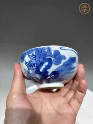 古玩陶瓷人物紋青花茶圓真品鑒賞圖
