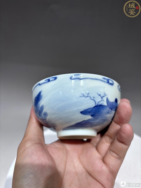 古玩陶瓷人物紋青花茶圓真品鑒賞圖