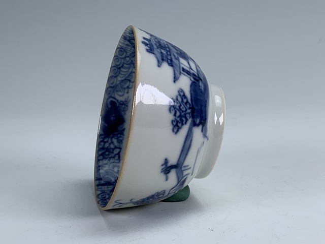 古玩陶瓷清乾隆·青花山水樓閣紋茶園拍賣,當前價格155元