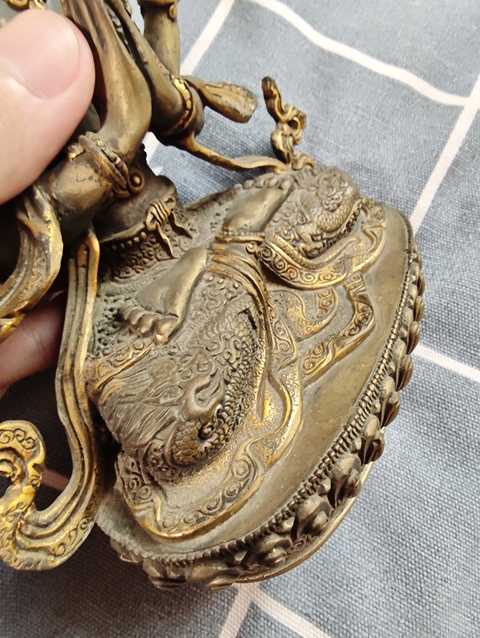 古玩銅器銅鎏金四臂觀音真品鑒賞圖
