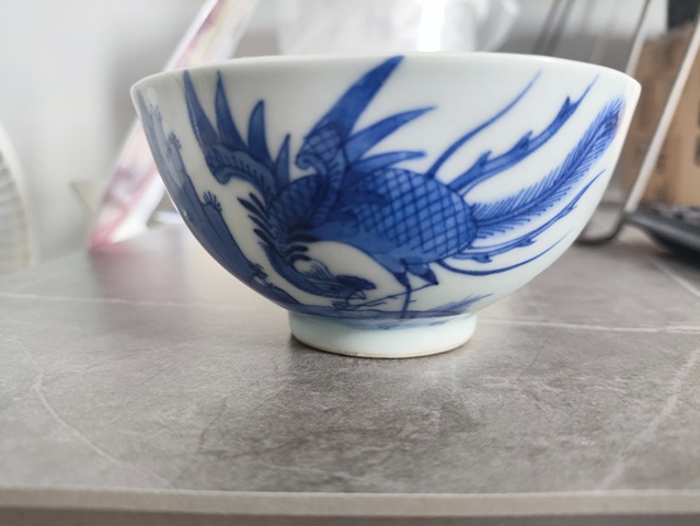 古玩陶瓷青花鳳紋碗真品鑒賞圖