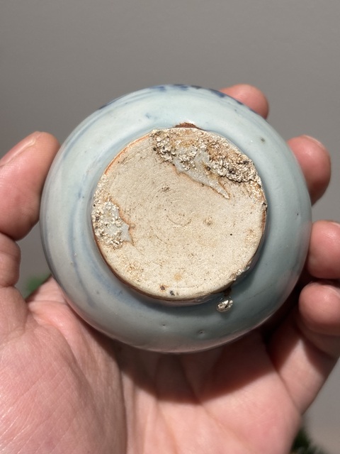 古玩陶瓷青花花卉紋水盂真品鑒賞圖
