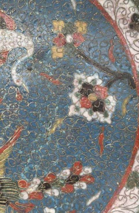 古玩陶瓷銅胎掐絲琺瑯彩鳳紋折沿盆真品鑒賞圖