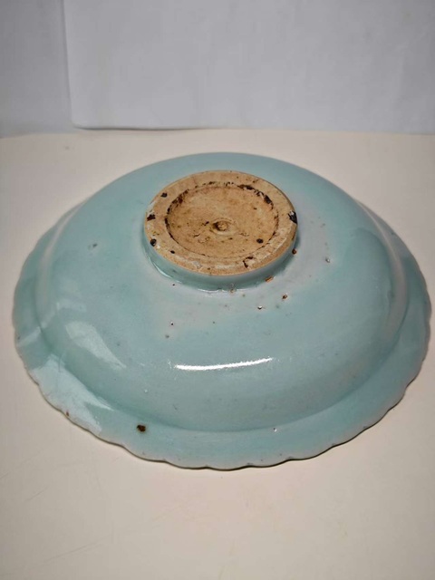 古玩陶瓷青白釉花卉紋花口盤真品鑒賞圖