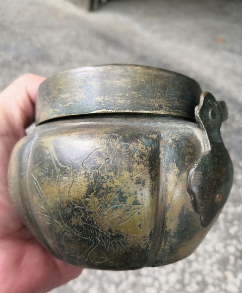古玩銅器銅蓋罐真品鑒賞圖