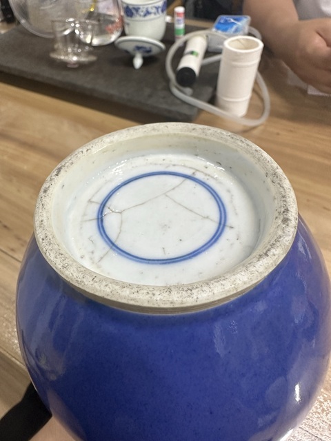 古玩陶瓷藍釉賞瓶真品鑒賞圖