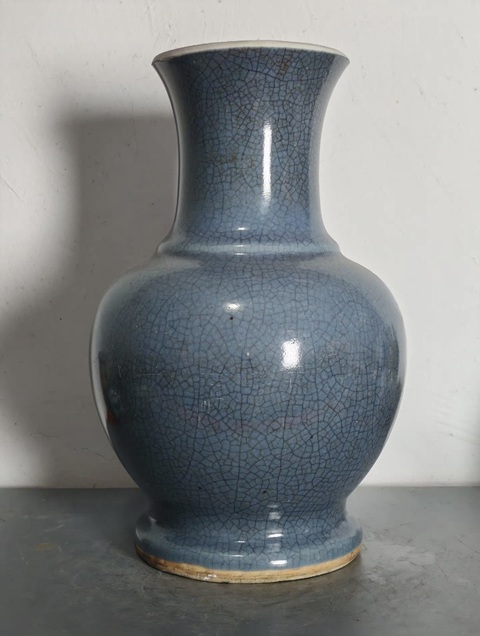 古玩陶瓷藍哥釉瓶真品鑒賞圖