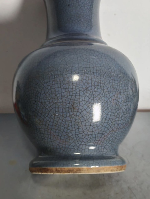 古玩陶瓷藍哥釉瓶真品鑒賞圖