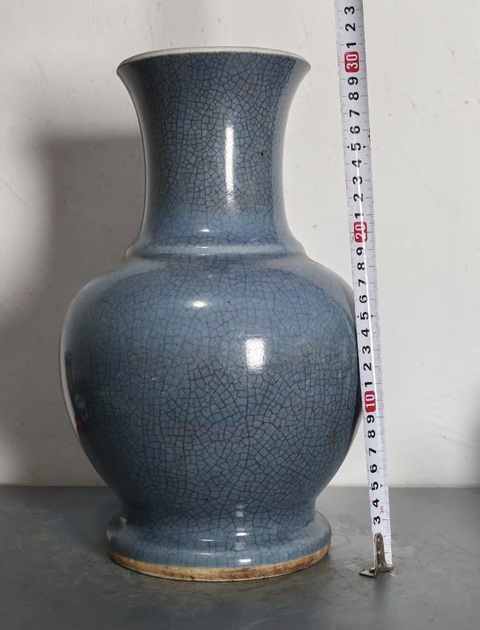 古玩陶瓷藍哥釉瓶真品鑒賞圖