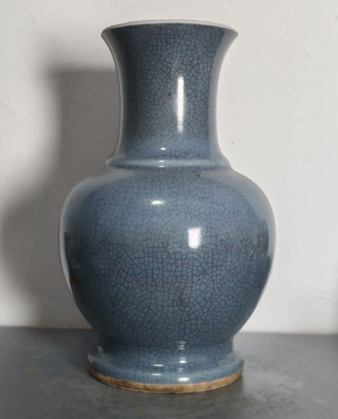 古玩陶瓷藍哥釉瓶真品鑒賞圖