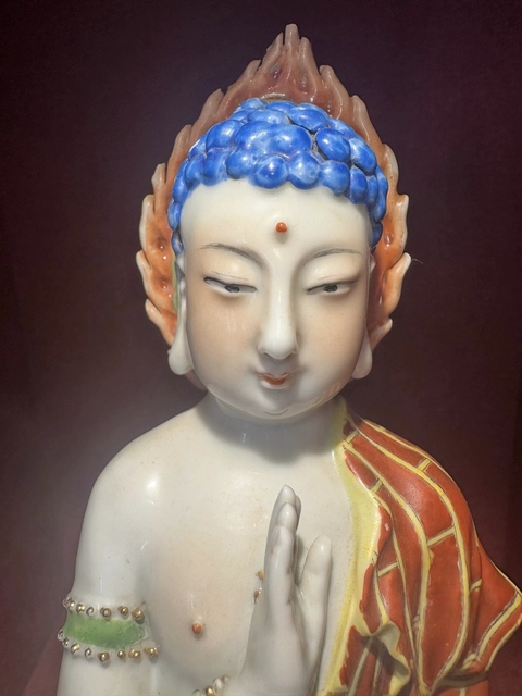 古玩陶瓷粉彩人物瓷塑雕像真品鑒賞圖