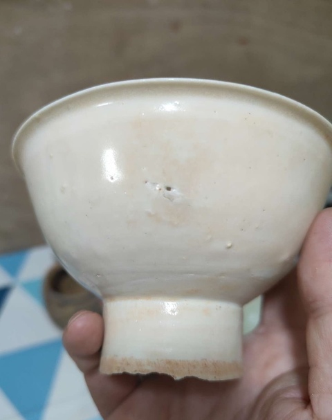 古玩陶瓷青白釉高足茶盞真品鑒賞圖