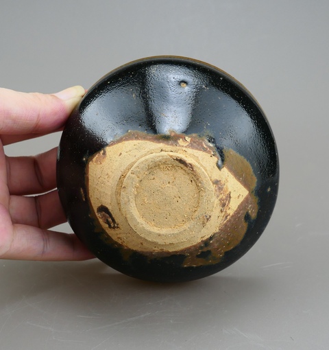古玩陶瓷遇林亭窯烏金釉茶盞真品鑒賞圖