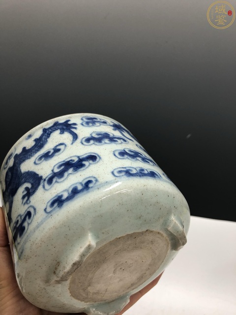 古玩陶瓷清中晚·青花雙龍戲珠紋筒式爐拍賣，當前價格2800元