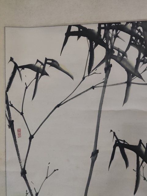 古玩字畫手工原裝原裱名家余峰 墨竹圖拍賣,當前價格1688元