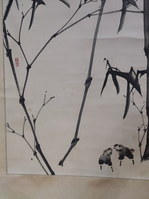 古玩字畫手工原裝原裱名家余峰 墨竹圖拍賣,當前價格1688元