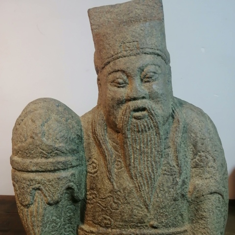 古玩雜項仿古天官賜福石雕像真品鑒賞圖