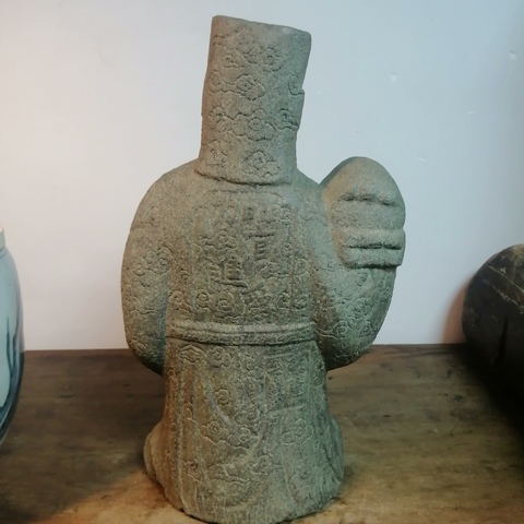 古玩雜項仿古天官賜福石雕像真品鑒賞圖