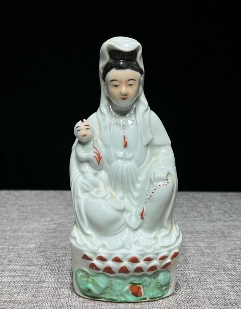 古玩陶瓷送子觀音真品鑒賞圖