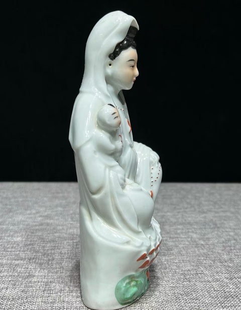 古玩陶瓷送子觀音真品鑒賞圖