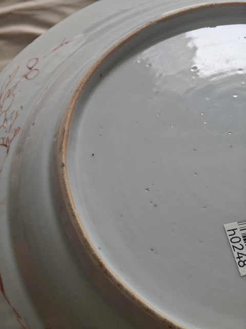 古玩陶瓷超大雍正江西十景粉彩折沿盤拍賣,當前價格11000元