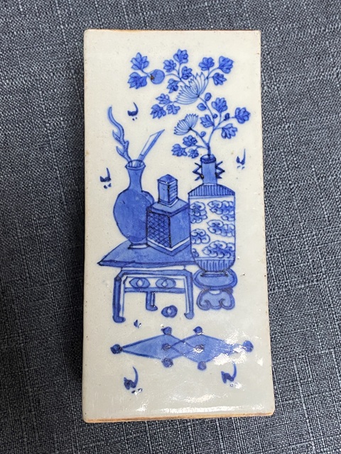 古玩陶瓷青花博古圖筆筒,注意品相真品鑒賞圖