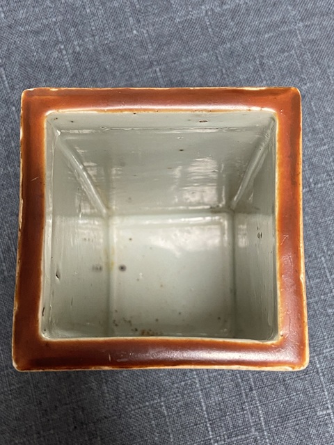 古玩陶瓷青花博古圖筆筒,注意品相真品鑒賞圖
