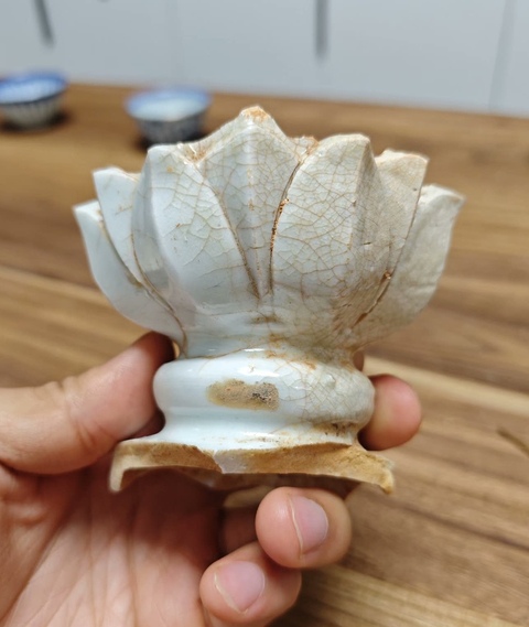 古玩陶瓷湖田窯蓮瓣紋香爐標(biāo)本真品鑒賞圖
