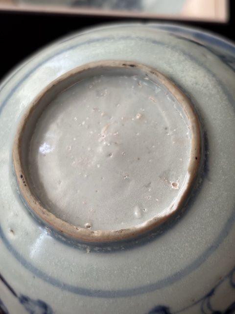 古玩陶瓷并蒂菊青花碗真品鑒賞圖